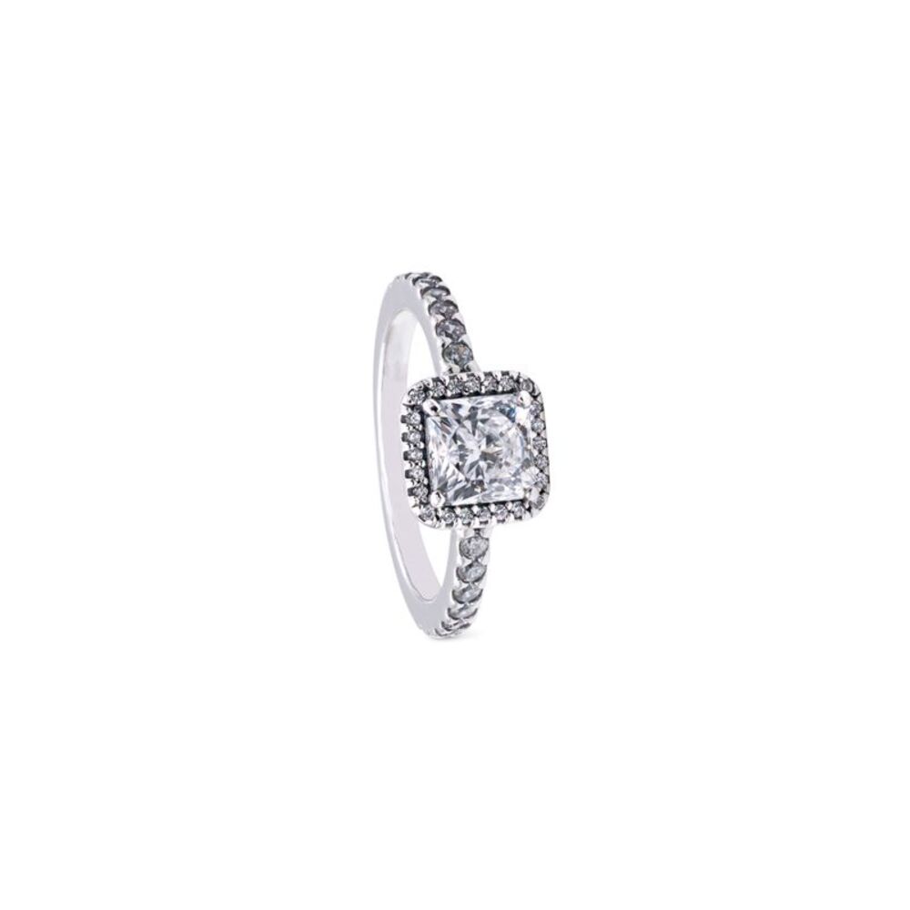 PANDORA Square Sparkle Halo Ring